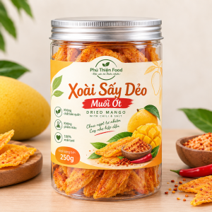 XOÀI SẤY MUỐI ỚT PHÚ THIỆN FOOD HŨ NHỰA 250G